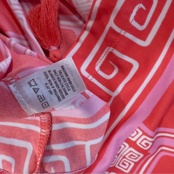 NWT Cabana Life Spring Regatta Off-the-Shoulder Smocked Dress Coverup Coral XL - Picture 7 of 16